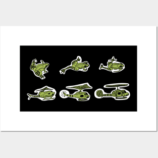 Frog to Helicopter Metamorphosis Posters and Art